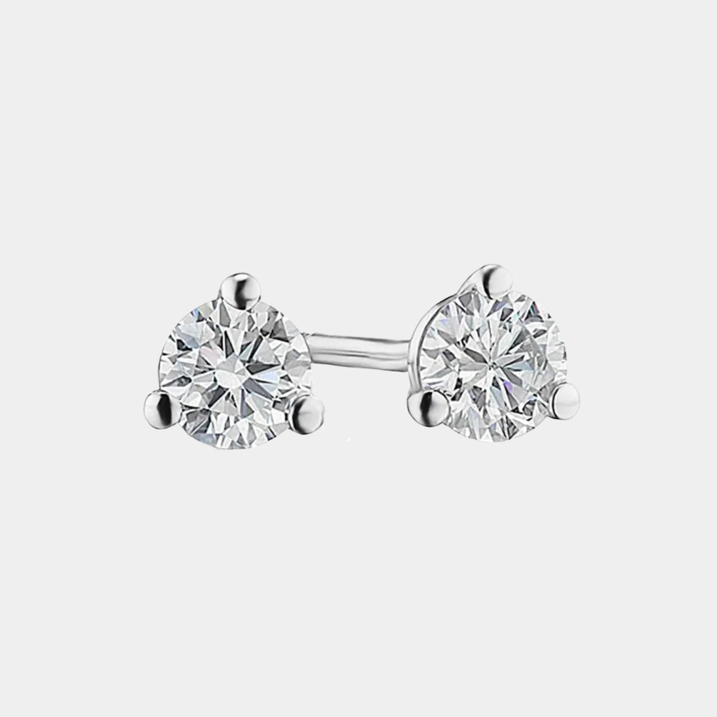 diamond double uneven bar stud earrings