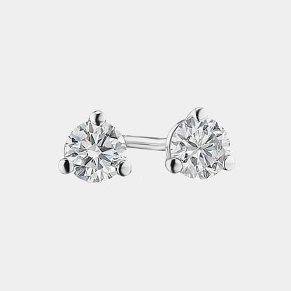 DIAMOND DOUBLE UNEVEN BAR STUD EARRINGS