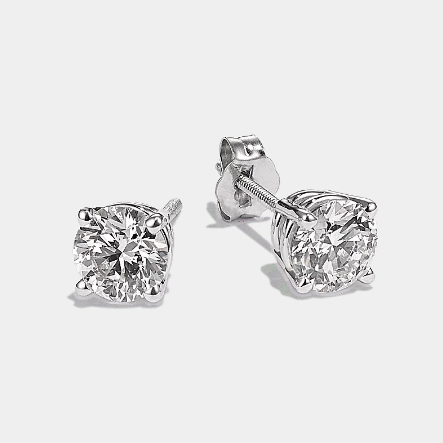 diamond double uneven bar stud earrings