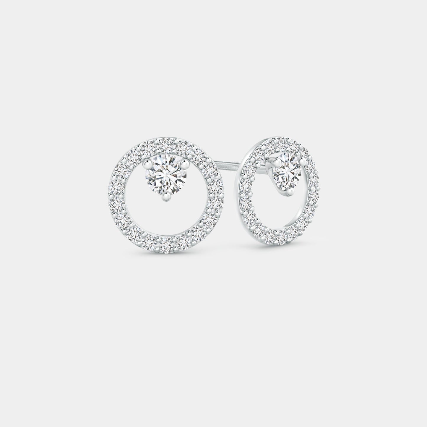 diamond double uneven bar stud earrings