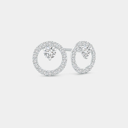 DIAMOND DOUBLE UNEVEN BAR STUD EARRINGS